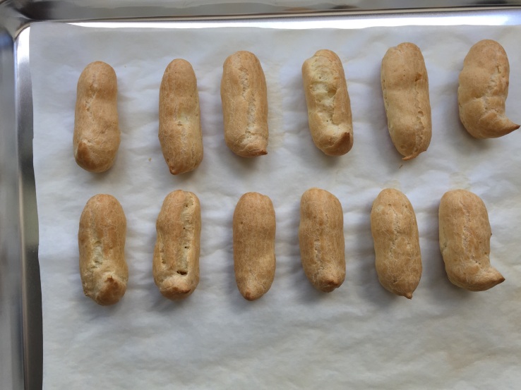 The Eclairs all baked up.